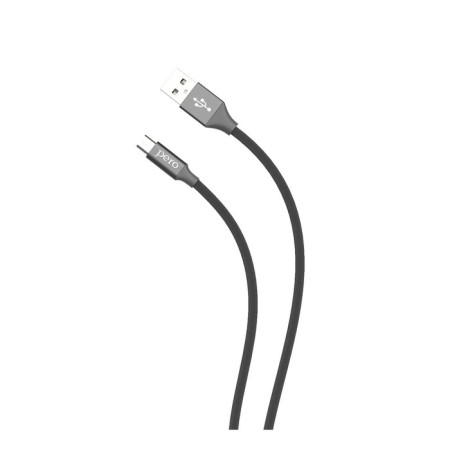 PERO DC -02, microUSB - USB, 2 A, 1 m, fabric braid, black-2