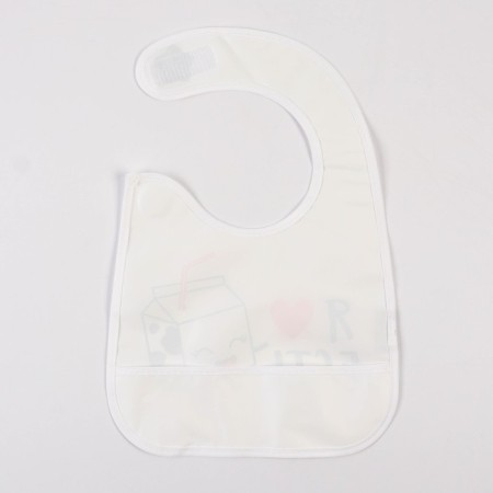 Bibslate for feeding "I love to eat" waterproof on Velcro, with a pocket-10