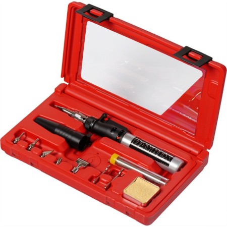DAYREX-24 gas soldering iron, 1300-2000 ° C, burning time 20-30 minutes, p/a fire, butane, nozzles