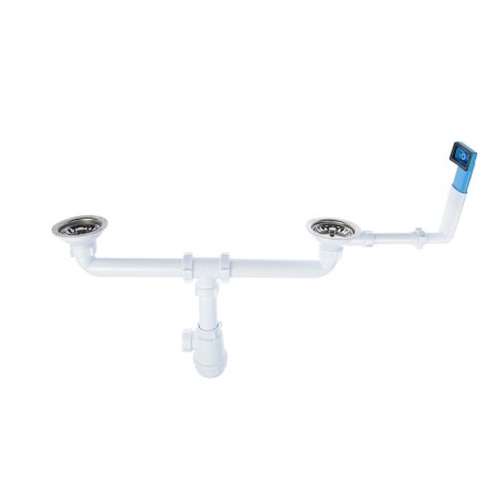 Siphon for washing "Ani Plast" A3045, 3 1/2 "x40 mm, double, with a rectangular overflow