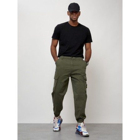 Cargo jeans men, size 46-48, khaki color-8