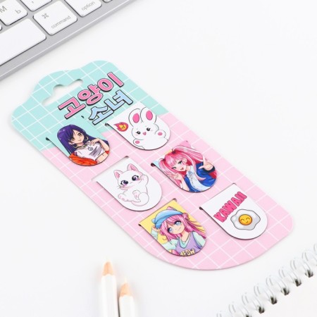 Magnetic bookmarks, 6 pcs "Anime"-5