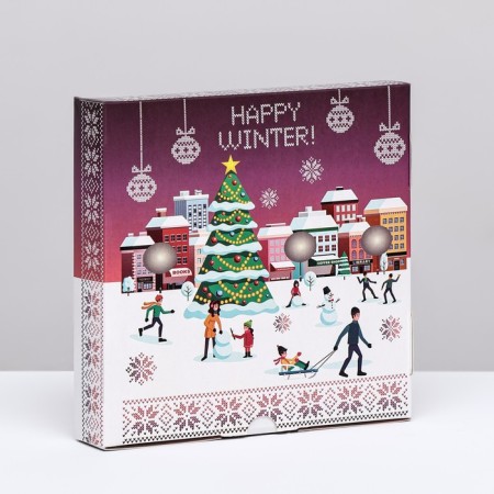 The self -assembled box "Happy Winter", 16 x 16 x 3 cm, 1 pc.-1