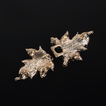 Decorative fastener "Leaf", 5.1 × 2.3 cm, gold color-3