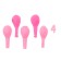 Set of candle in cake + 5 balls, number 4, pink