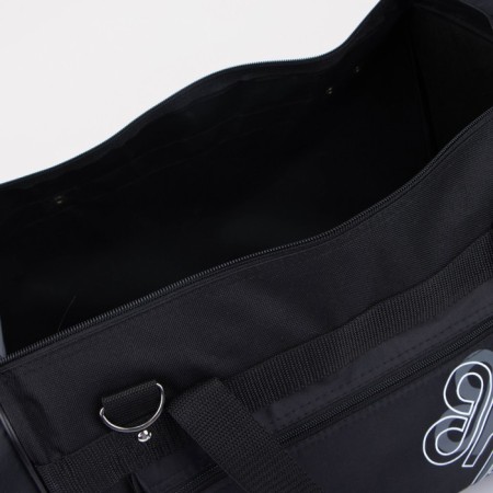 Road bag, 3 parts on zippers, external pocket, long belt, black color-2