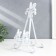 Souvenir cast iron stand "Rooster and chicken" white 28x6x16 cm