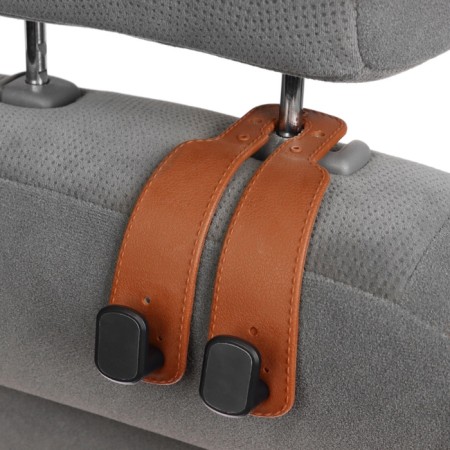 The hook on the head restraint is double, brown-2