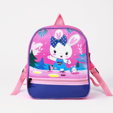 Baby backpack on lightning, 1 outer pocket, insert mix, pink color-4