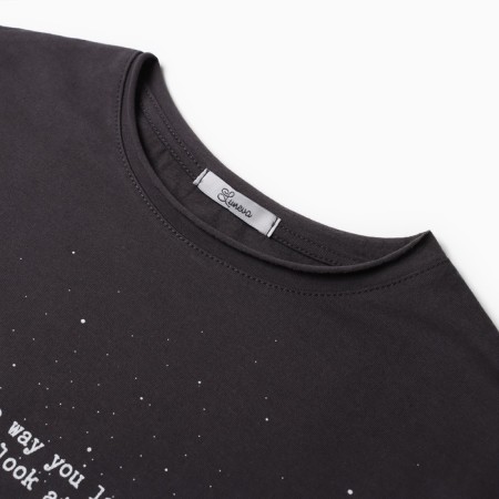 T-shirt for a boy, dark gray color, height 170-1