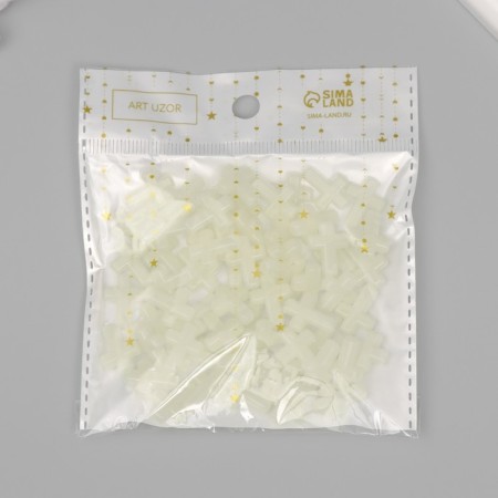 Beads for creativity Plastic "Cross" Phosphorus set 20 pcs 1.5x1.1x0.4 cm-3