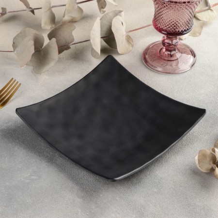 Black East dish, 17.5 × 17.5 × 3 cm, black color-1