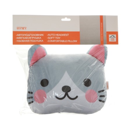 Pillow for the headrest Matech Cutie Line, 30 x 25 x 10 cm, gray, pink-6