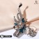 Brooch "Flower bow", white-blue color in silver