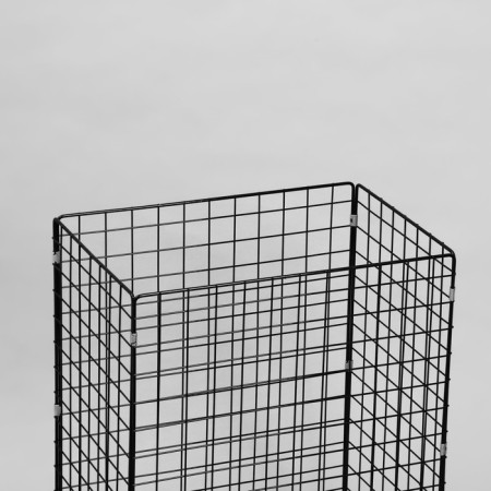 The basket-drill is folding, on wheels, 1 shelf, 60 × 40 × 80 cm, black color is black-2
