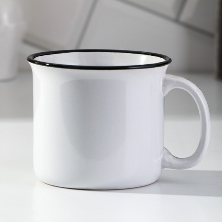 Ceramic mug “Happiness is not far off”, 450 ml, white color-2