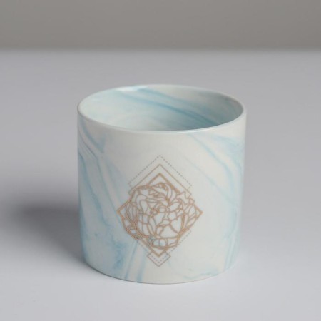 Kashpo ceramic with embossing, pot "Geometry", 8 x 7.5 cm-3