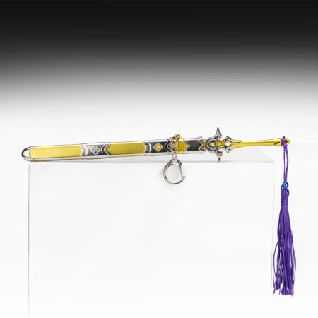 Souvenir weapon suspended mini "Genshin Sword", keychain, 21 cm, gold with purple-2