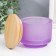 Bank for candles glass with a lid "Lilac" on a leg 7.6x9x9 cm