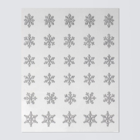 Nail stickers 10*8cm snowflakes silver with a lobby substrate QF-1