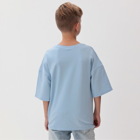 Children's Minaku T -shirt: Exclusive Print, Blue color, height 134 cm-4