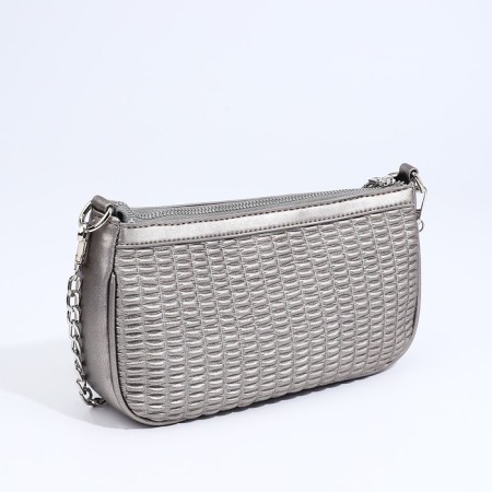 Lightning bag, long belt, silver color-3