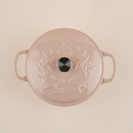 Cast iron pan with enamel coating SL Home, D = 24.5 cm, h = 11 cm, pink color-9