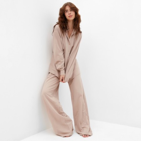 Women's costume (shirt, trousers) minku beige color, rr 52-2