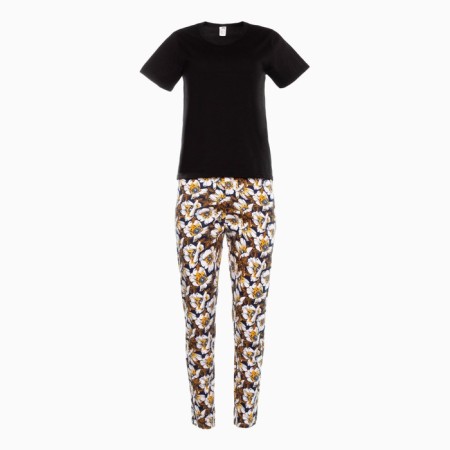 Female set (T -shirt, trousers), black color, size 44-4
