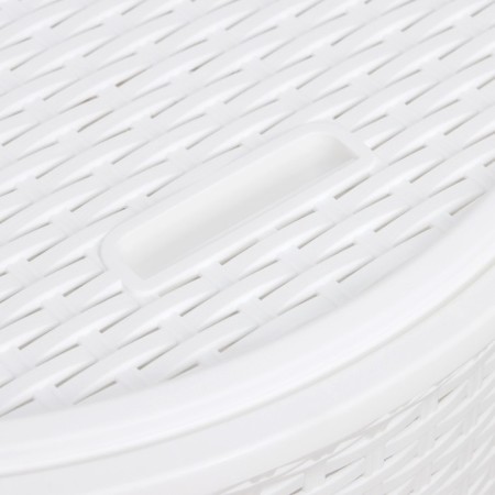 Corner underwear basket with a rattan lid, 60 l, 40 × 40 × 58 cm, white color-9