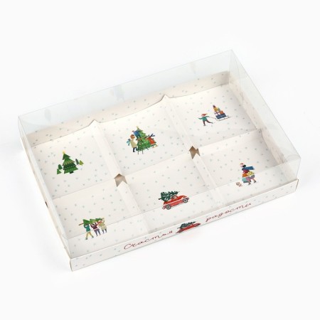 Box for musser cakes "Happiness and Joy", 27 x 17.8 x 6.5 cm, New Year-2