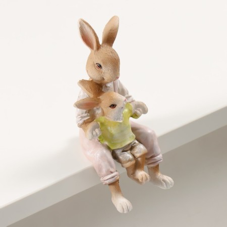 Souvenir Polystone "Bunny with son" 6x7x12.5 cm-2
