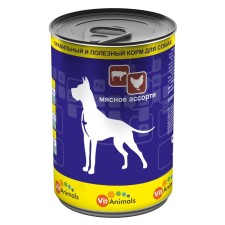 Canned vehicles Vitanimals for dogs, meat assorted, 410 g.