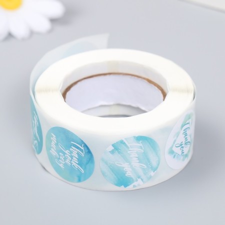 Stick Paper "Blue Fog. Gratitude" d = 2.5 cm 500 pcs in a roll 3x6.5x6.5 cm-2