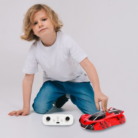 Air anti -gravity machine, radio control, drives along the walls, battery, red color-4
