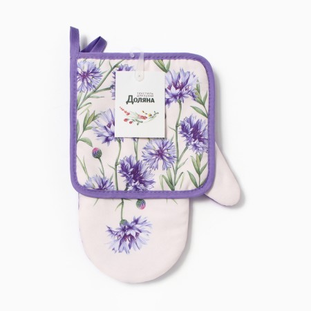 Kitchen "cornflower" mittens-seizure 20x27cm, severity 17x17cm 100% p/e-4