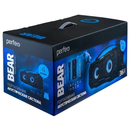 Portable Acoustics Perfeo (PF_D0020) Bear 36W MP3/USB-Microsd/Aux/FM/TWS Chern + BP microphone 1073-4