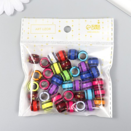 Beads for creativity Plastic "Spear with stripes" Color 25 grams 1.1x0.8x0.7 cm-4