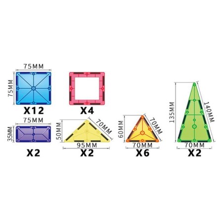 Magnetic designer "Geometric figures", 28 parts-2