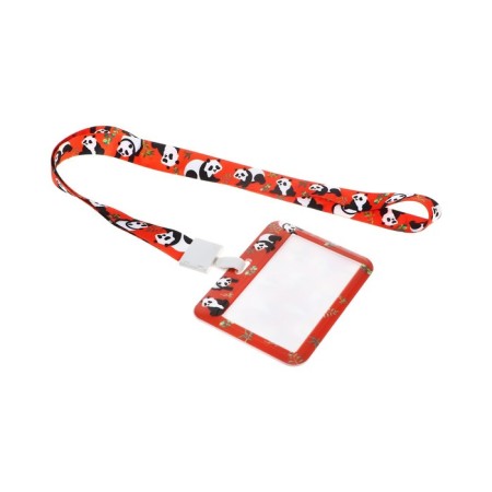 Badge horizontal, external, 100 x 80mm, internal 52 x 82mm, tape 42 cm, panda-3