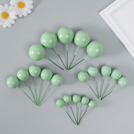 Decor for creativity "Mint balls" d = 2; 3; 3.5 and 4 cm set 20 pcs