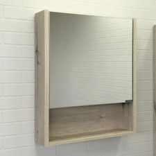 Зеркало шкаф Comforty Марио 60 для ванной комнаты, цвет дуб дымчатый