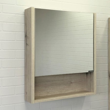 Mirror Comfort Comforty Mario 60 for the bathroom, color smoky oak color