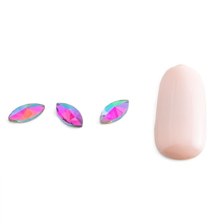 Rhinestones for nail design chameleon Pole "Large thin petal", 10 pcs