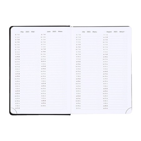 Dated diary 2025, Devente. Flag, B5 168 sheets, Devente. Duo, a hard cover to leatherette with foam rubber, silkography, perforation, liesse, block 70 g/m2-8
