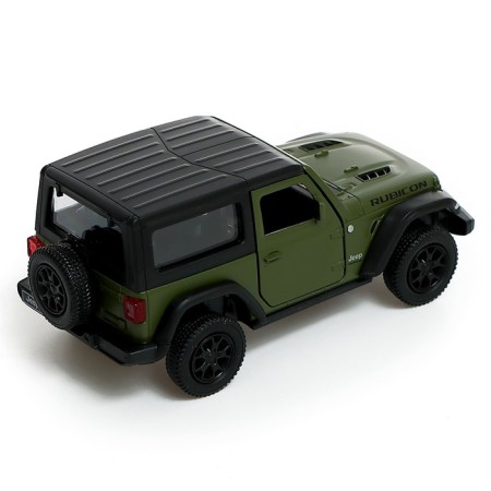 Metal jeep wrangler, 1:32, inertia, color is matte green-2