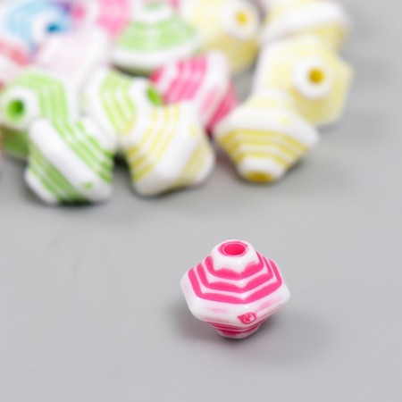 Beads for creativity plastic "Rombs with faces" multi -colored set of 20 g 1.3x1.2x1.1 cm-1