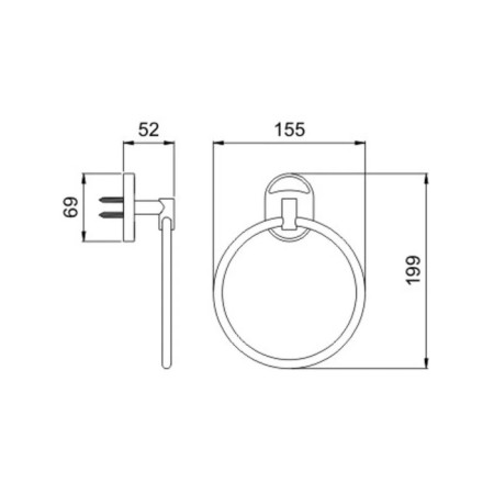Holder for towels Ring Stolz Stölz "Neo", D = 15.3 cm-6