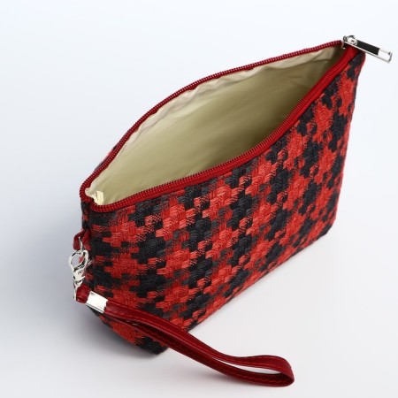 Cosmetic bag with lightning, red/black color-2