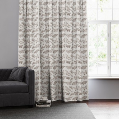 Curtain on the Butterflies tape, size 145x270 cm, color gray color